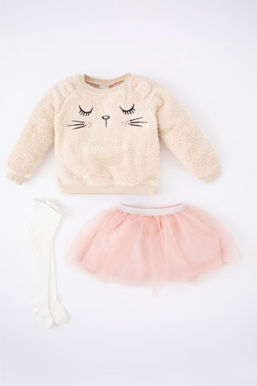 BABY GIRL Dark Pink طقم قصة عادية