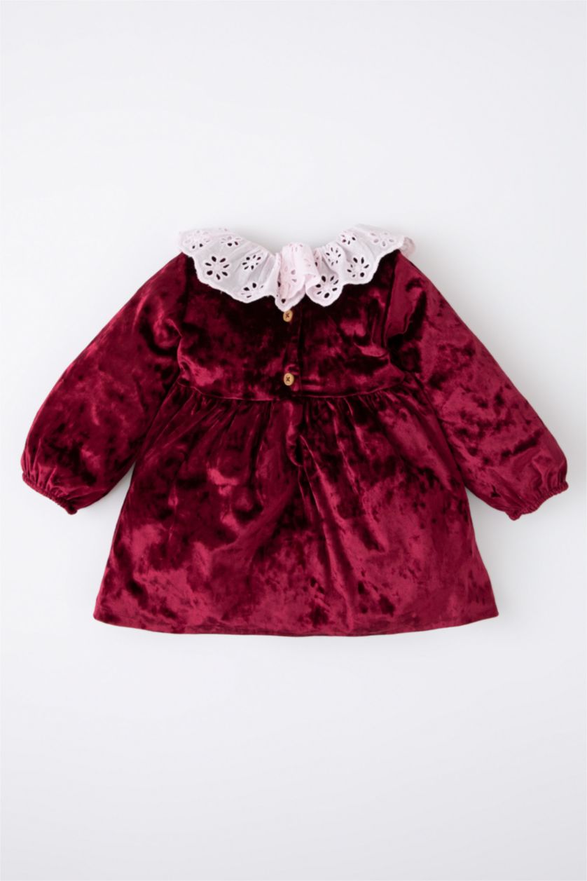 BABY GIRL Red Baby Girl Long Sleeve Velvet Dress