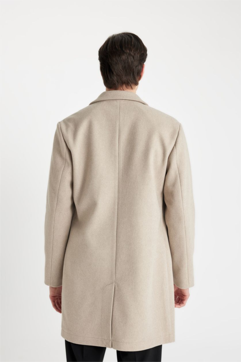 Man Vison Melange Button up Coat
