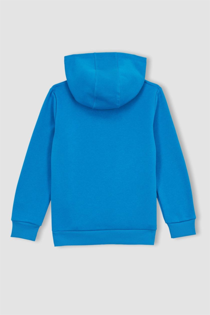 BOYS & TEENS Turquoise Regular Fit Hooded Sweatshirt