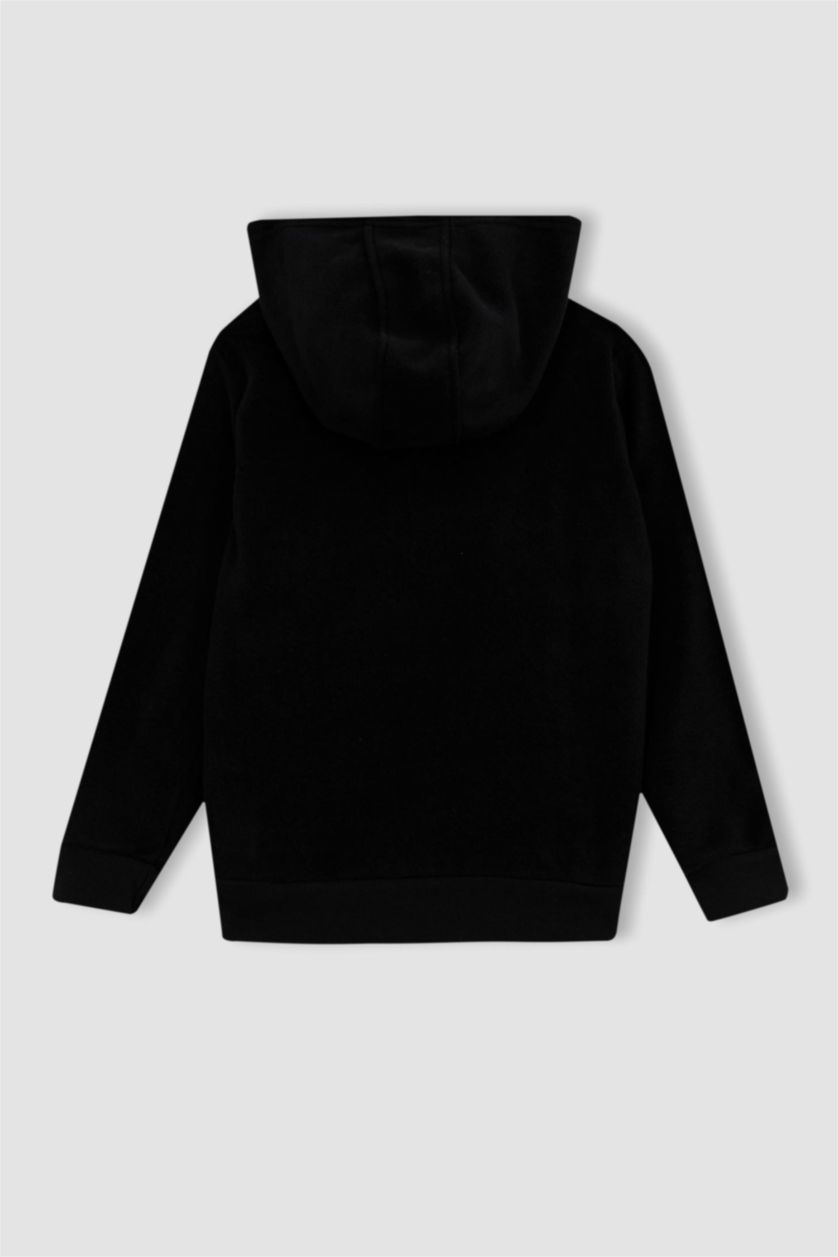 GARÇONS Noir Sweat À Capuche Coupe Classique