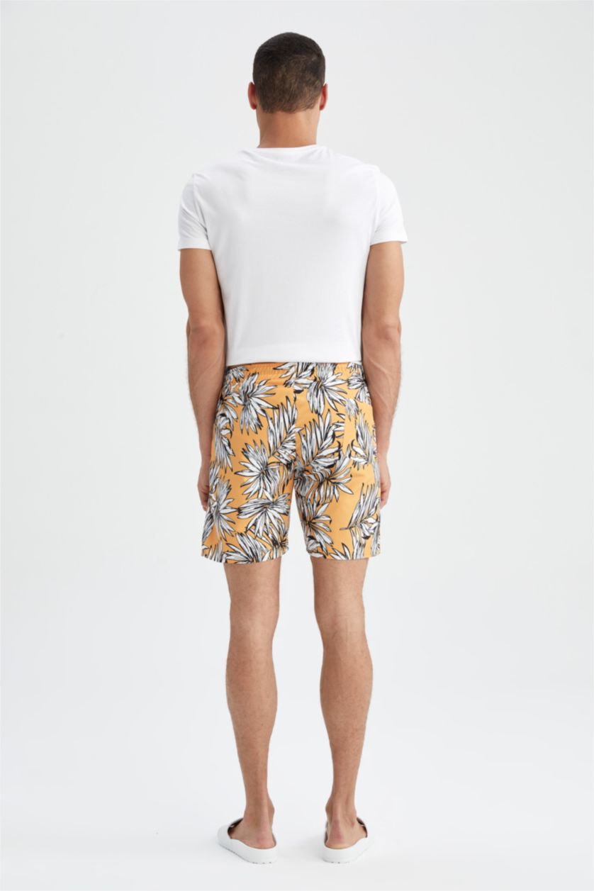 HOMME Jaune Short de bain à motifs Coupe régulière