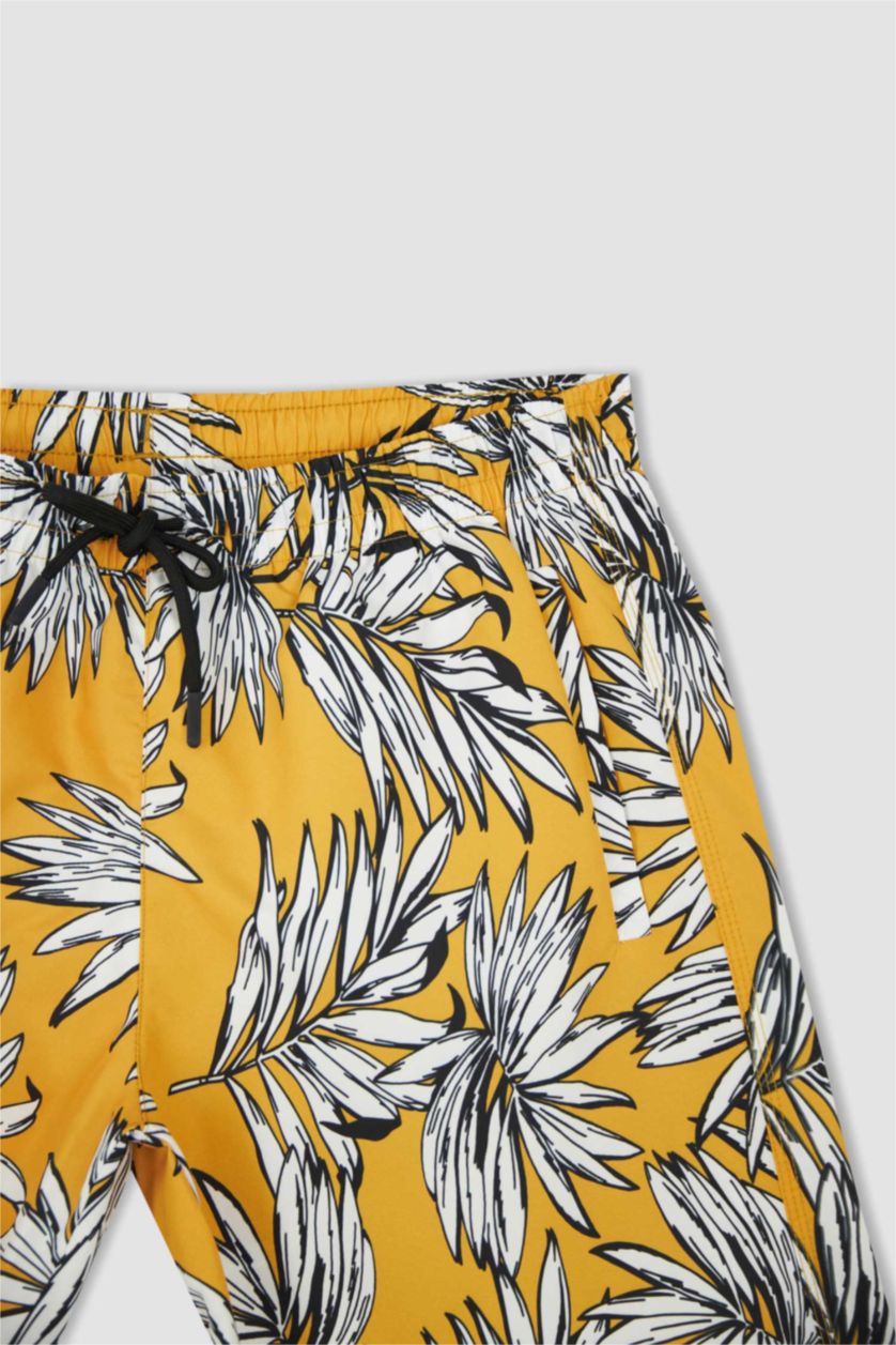 HOMME Jaune Short de bain à motifs Coupe régulière