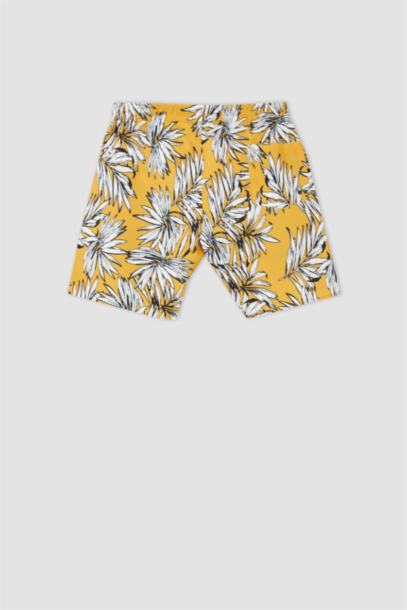 HOMME Jaune Short de bain à motifs Coupe régulière