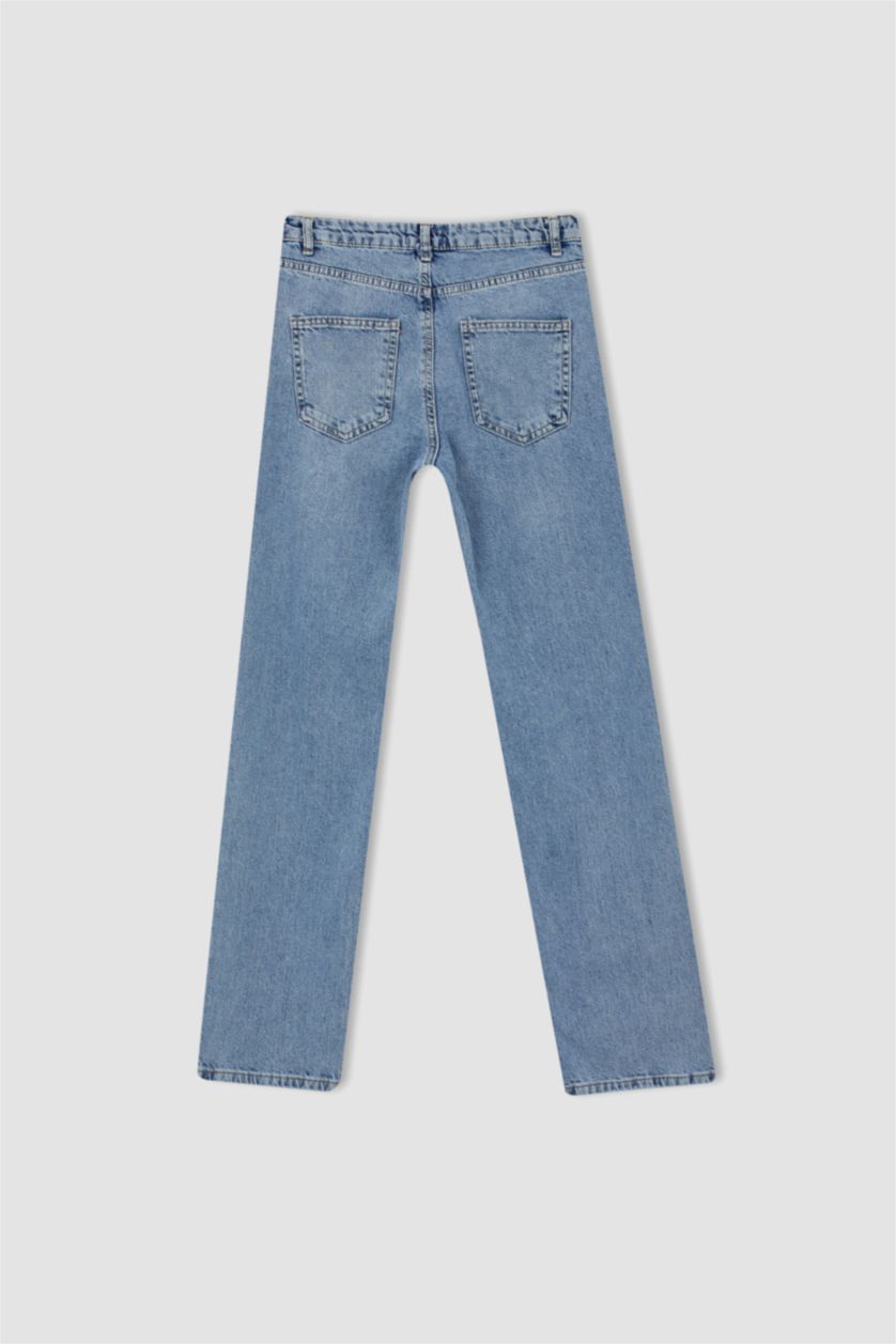 FEMME BLEU Clair Pantalon Jean Taille Basse Boyfriend