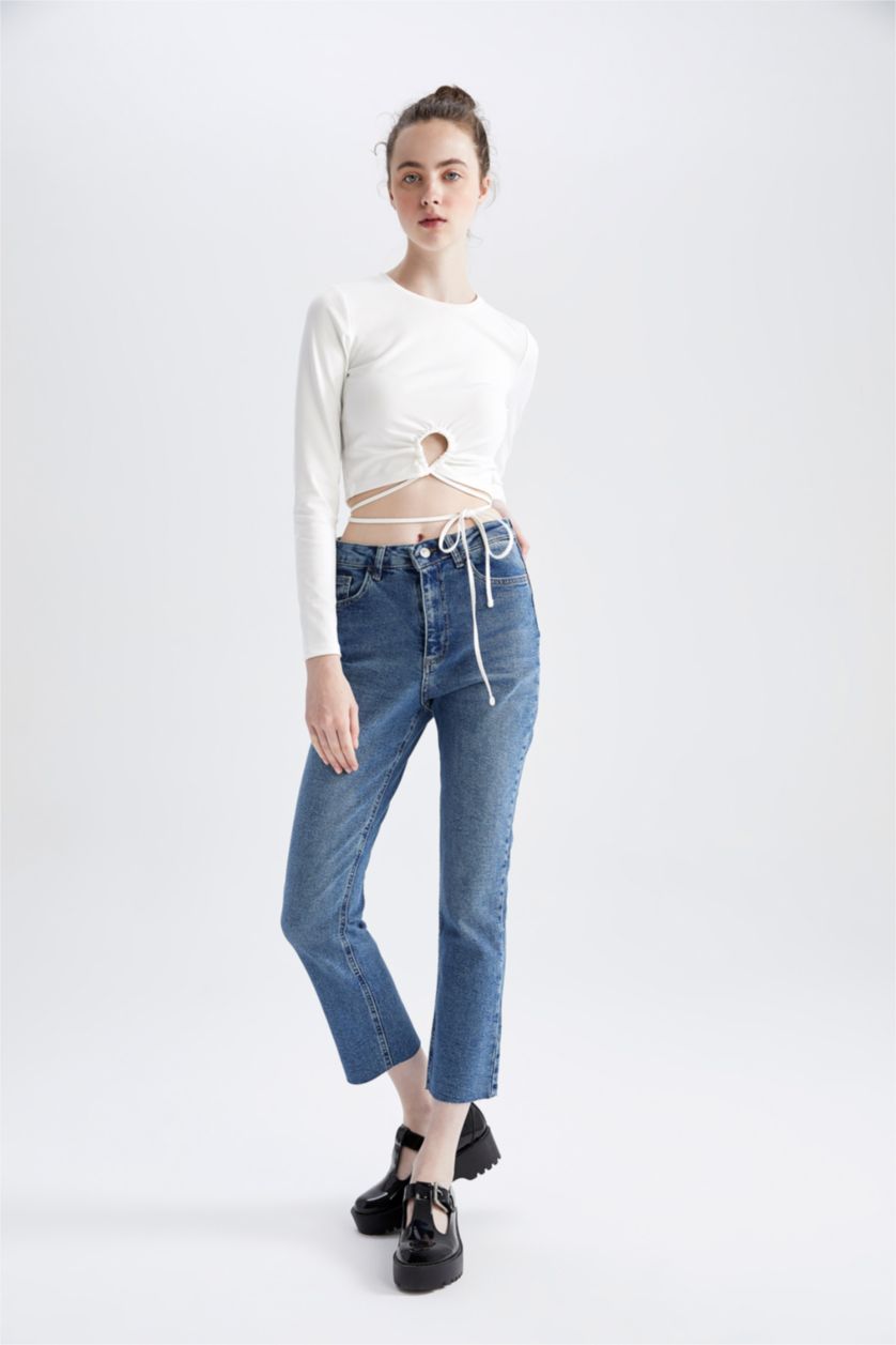 FEMME Bleu Taille haute