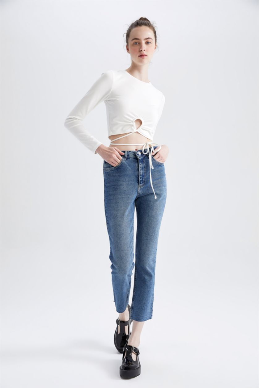 FEMME Bleu Taille haute