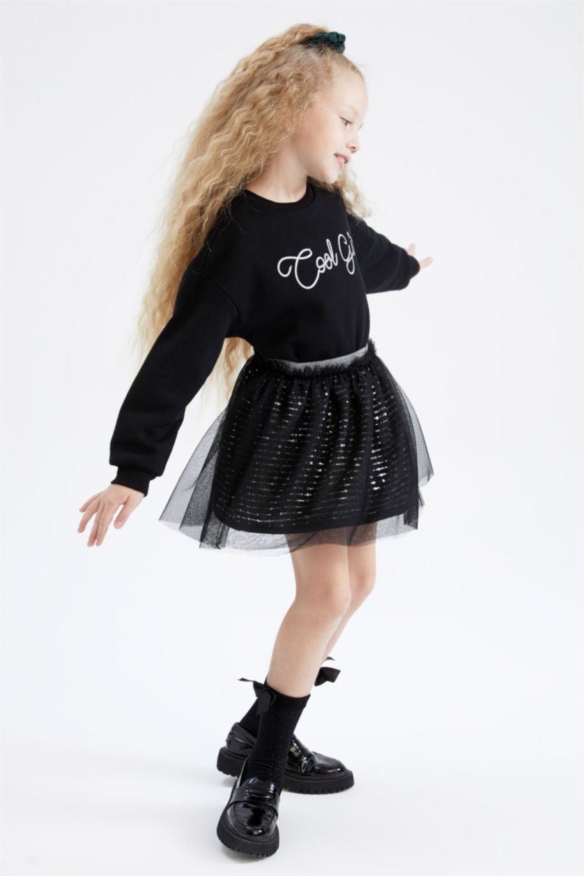 FILLES Noir Ensemble En Tricot 2 Fille