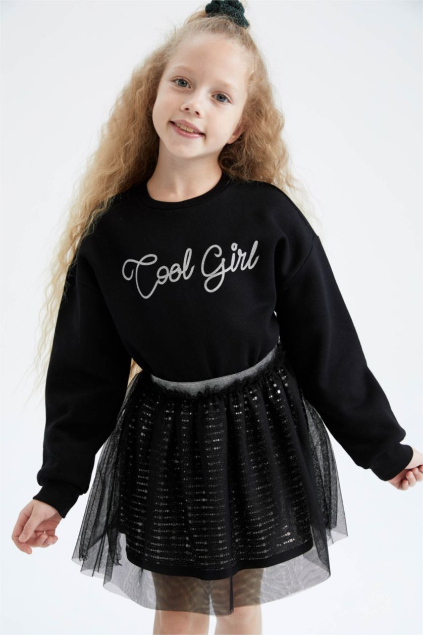 FILLES Noir Ensemble En Tricot 2 Fille