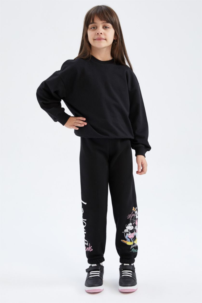 Kız Çocuk - Genç Kız Siyah Kız Çocuk Disney Mickey Mouse Jogger Eşofman
