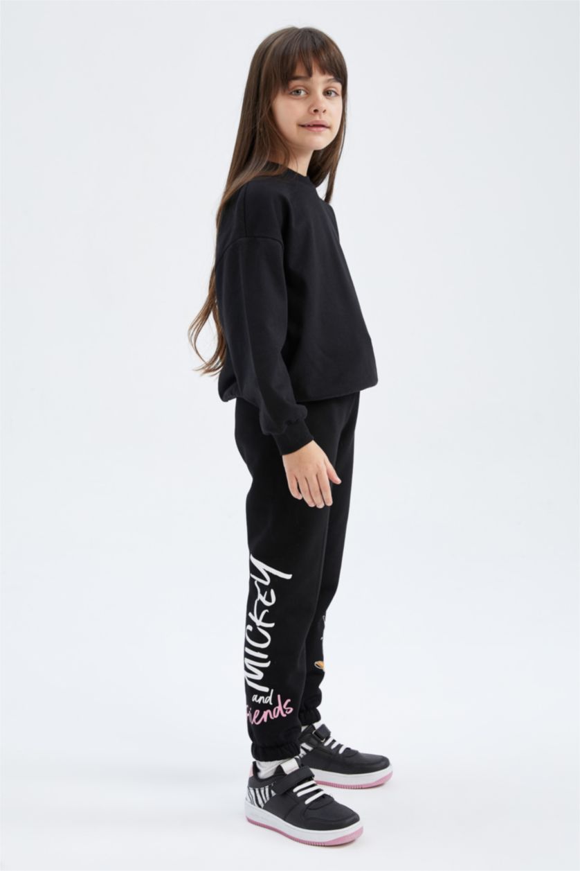 Kız Çocuk - Genç Kız Siyah Kız Çocuk Disney Mickey Mouse Jogger Eşofman