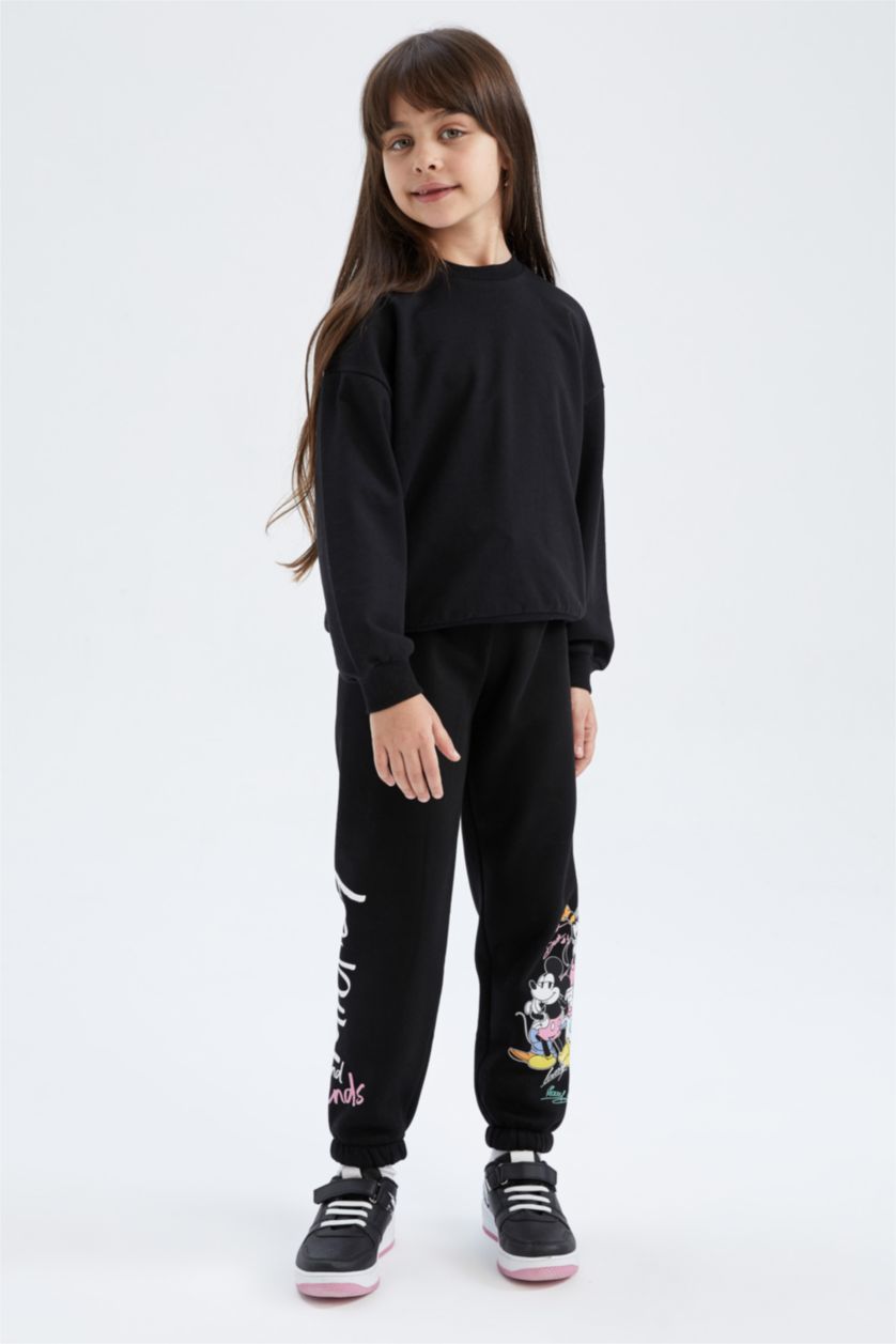 Kız Çocuk - Genç Kız Siyah Kız Çocuk Disney Mickey Mouse Jogger Eşofman