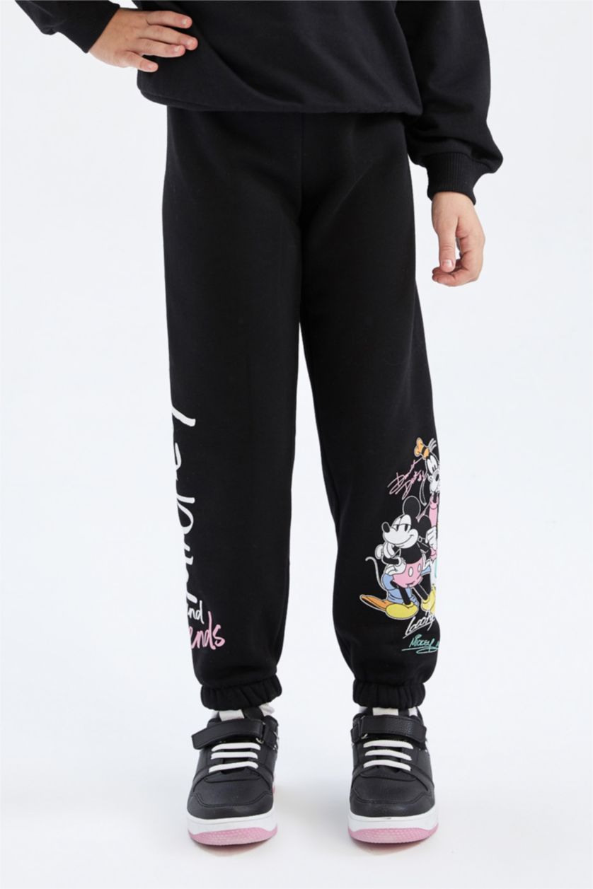 Kız Çocuk - Genç Kız Siyah Kız Çocuk Disney Mickey Mouse Jogger Eşofman