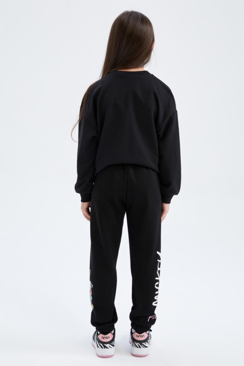 Kız Çocuk - Genç Kız Siyah Kız Çocuk Disney Mickey Mouse Jogger Eşofman