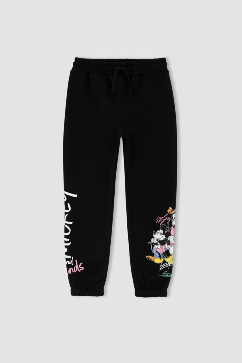 Kız Çocuk - Genç Kız Siyah Kız Çocuk Disney Mickey Mouse Jogger Eşofman