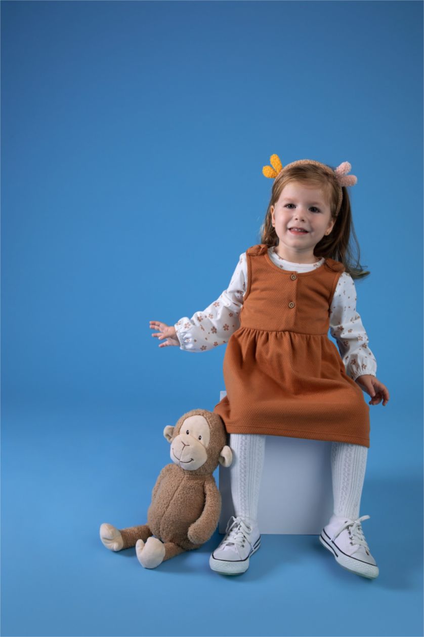 BABY GIRL Orange طقم قصة عادية