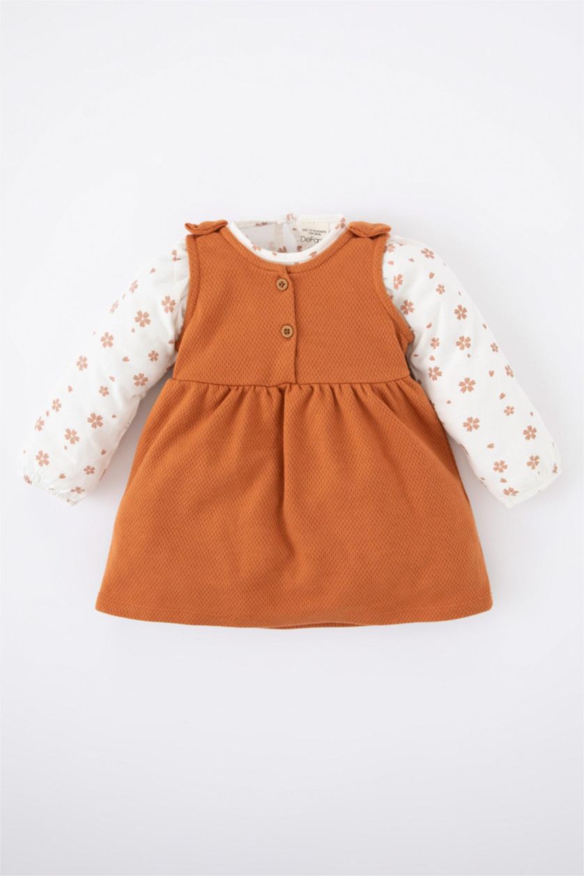 BABY GIRL Orange طقم قصة عادية