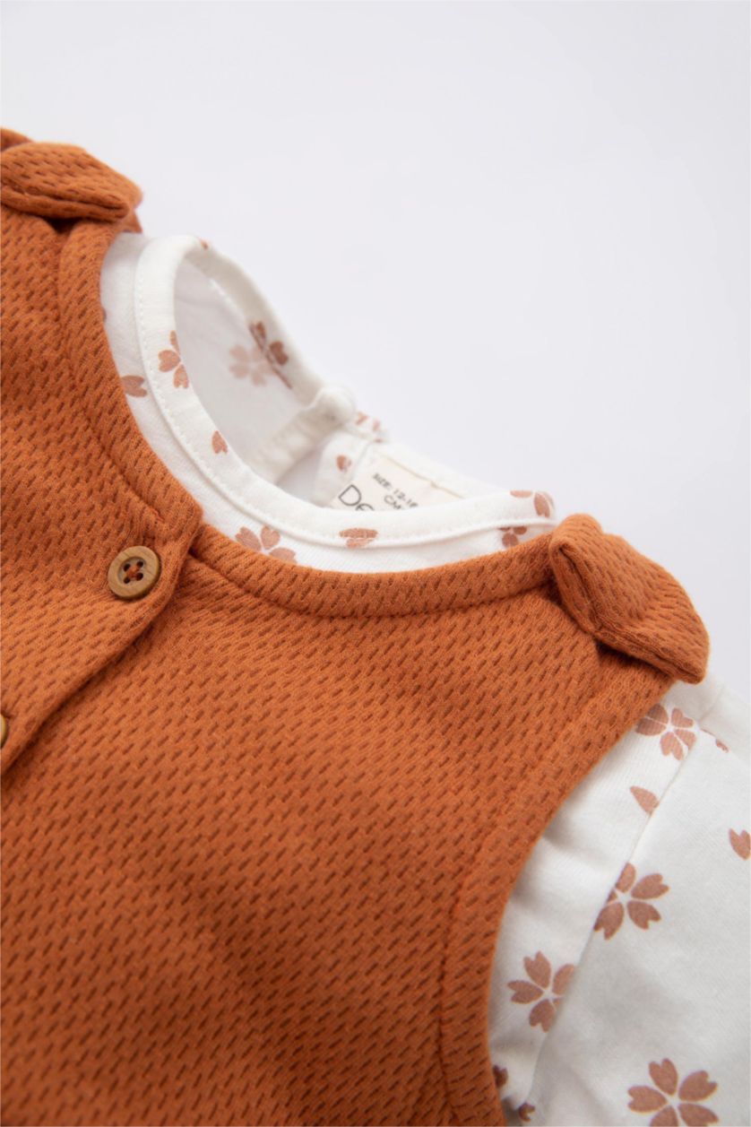 BABY GIRL Orange طقم قصة عادية