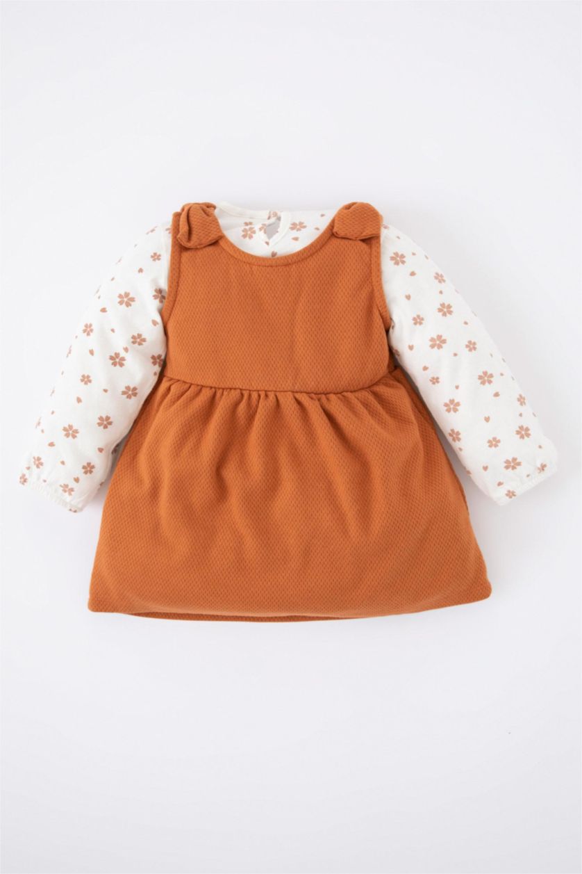 BABY GIRL Orange طقم قصة عادية