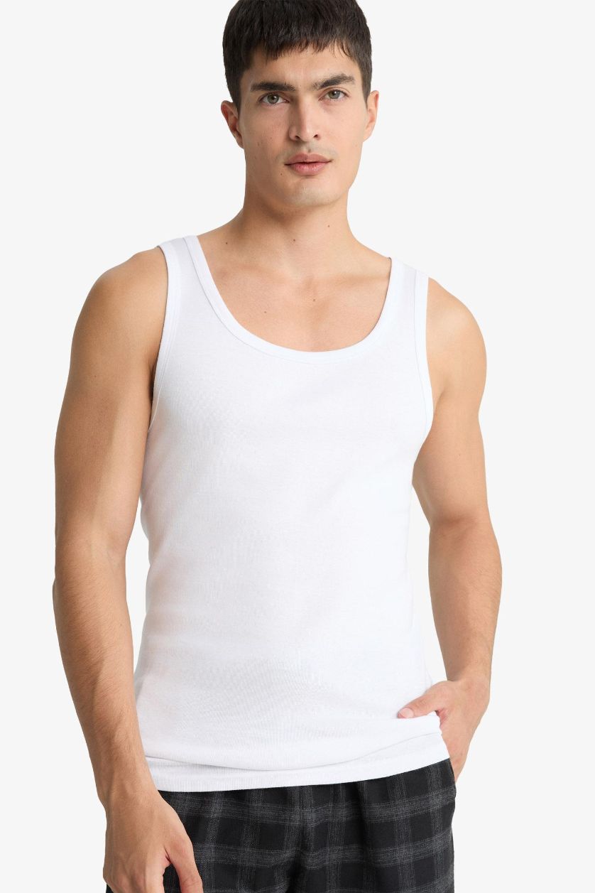 MAN Black Slim Fit Ribana 2 piece Tank Top