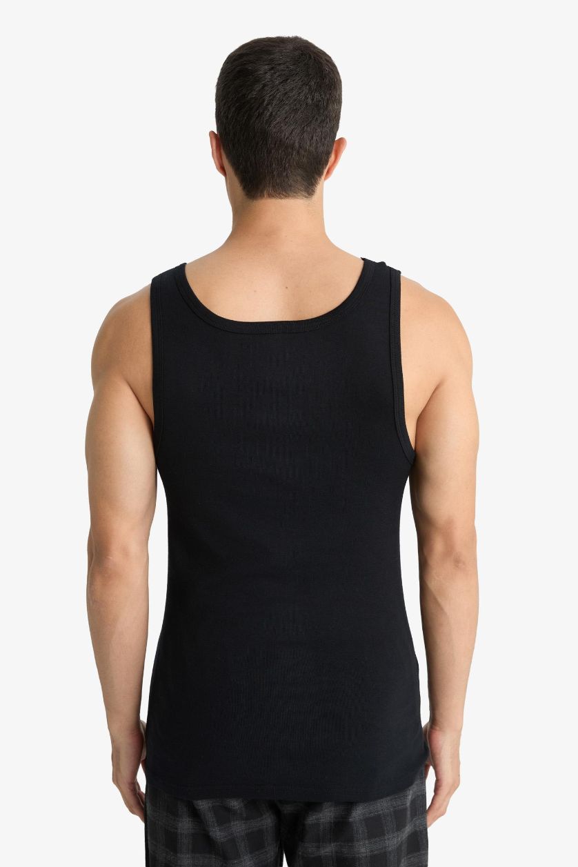 MAN Black Slim Fit Ribana 2 piece Tank Top