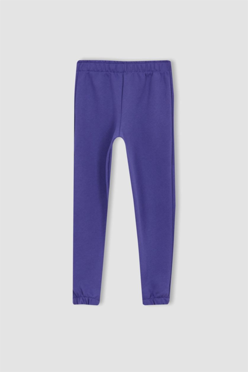 بنات بنفسجي طقم بناتي سويت شيرت و بنطلون رياضي قصة عادية بغطاء للرأس