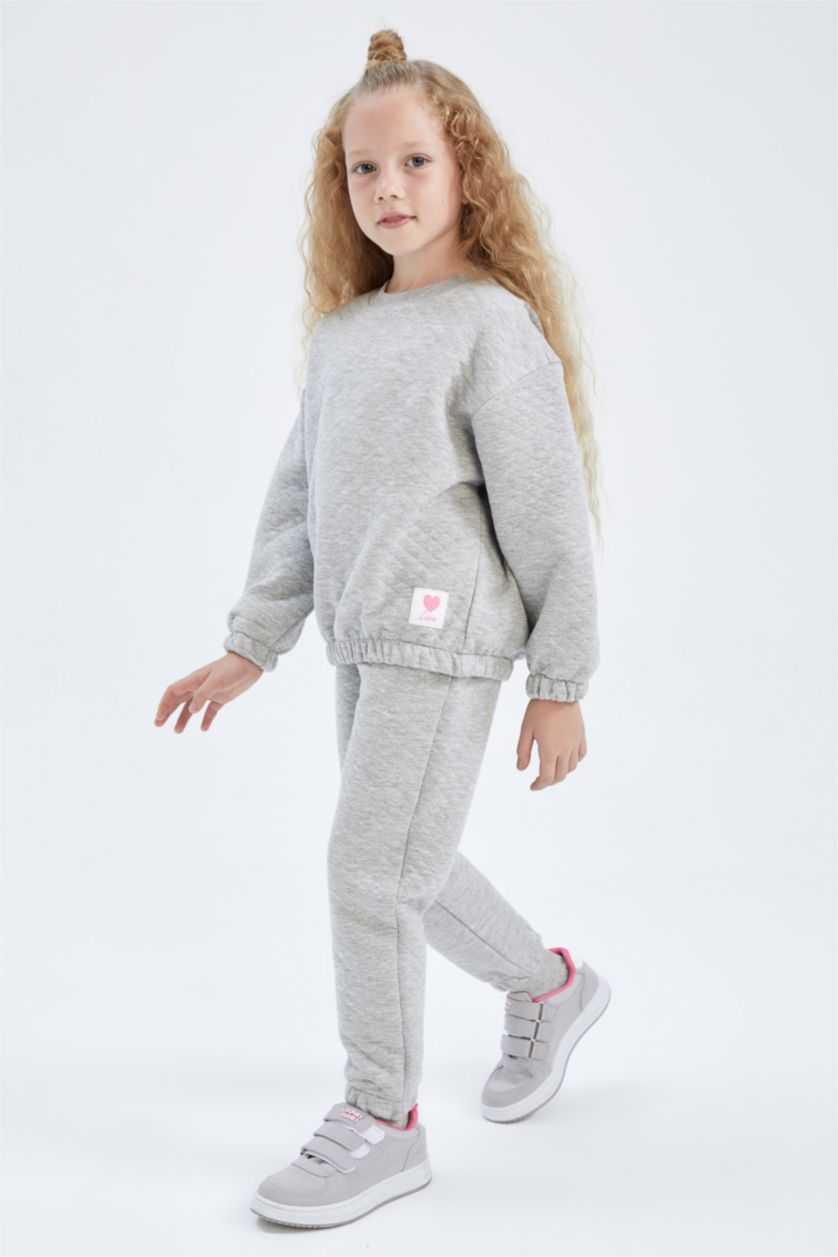 GIRLS & TEENS Light Grey Melange طقم قصة عادية