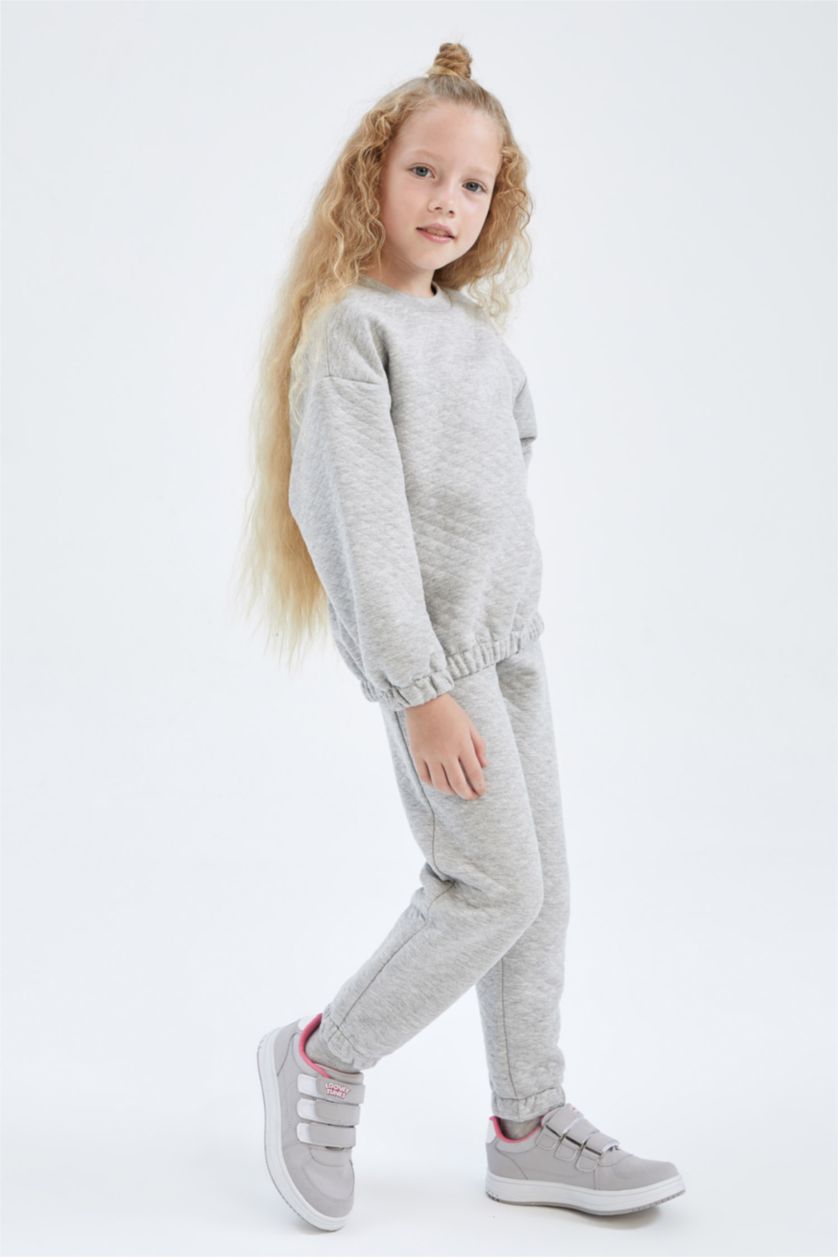 GIRLS & TEENS Light Grey Melange طقم قصة عادية