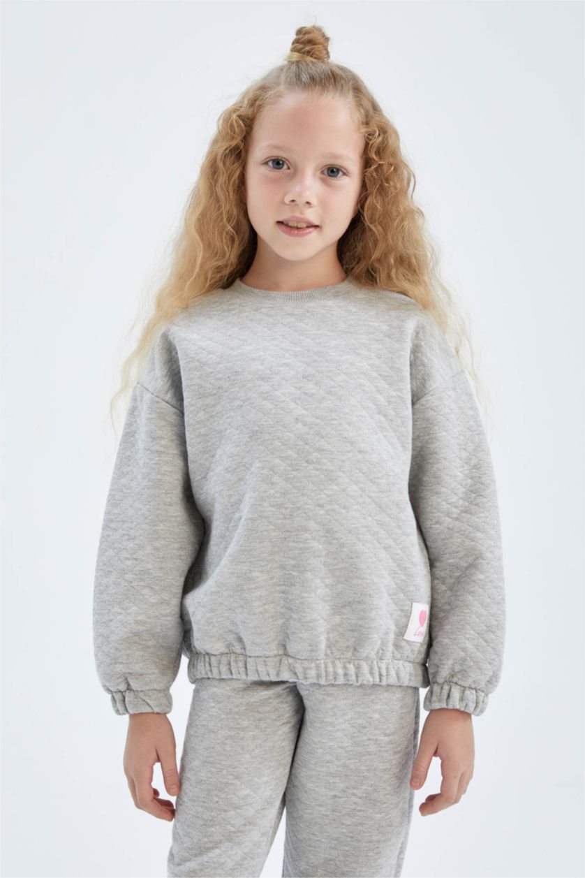 GIRLS & TEENS Light Grey Melange طقم قصة عادية
