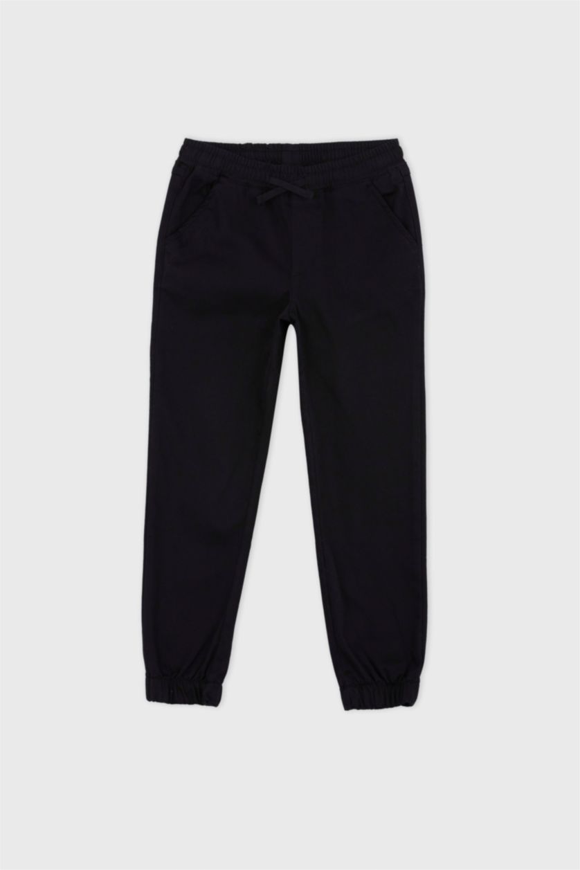 Мальчики и подростки Черный Штаны джоггеры с карманами для мальчиков