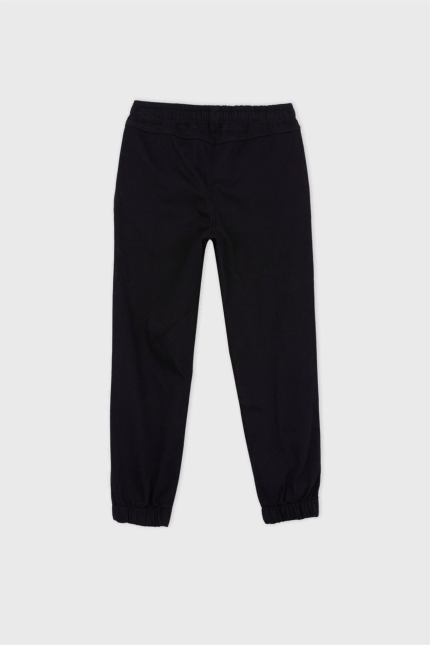 Мальчики и подростки Черный Штаны джоггеры с карманами для мальчиков