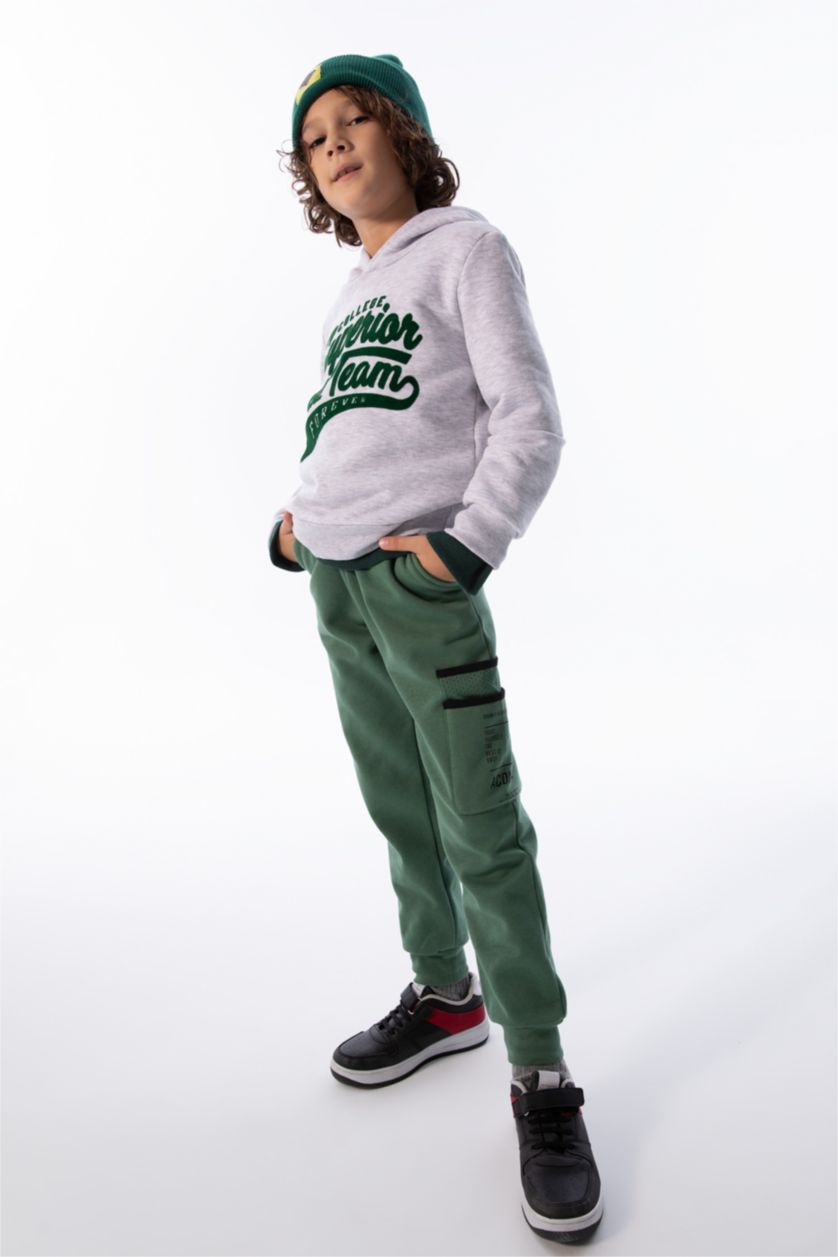 BOYS & TEENS Green Regular Fit Trousers