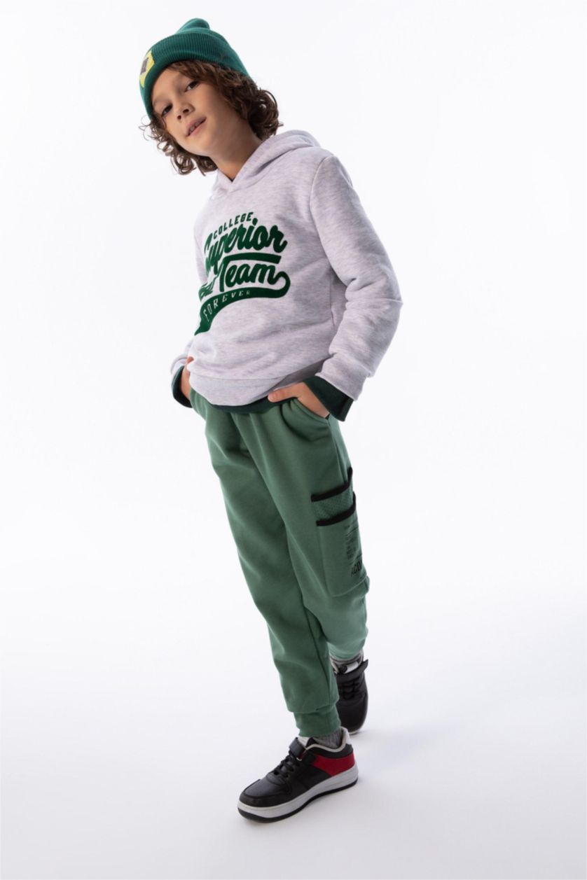 BOYS & TEENS Green Regular Fit Trousers