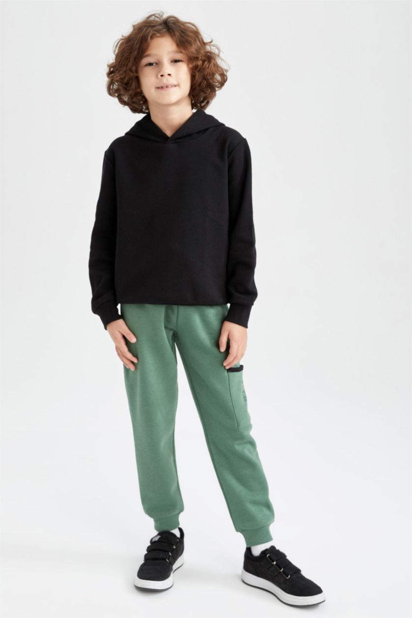 BOYS & TEENS Green Regular Fit Trousers