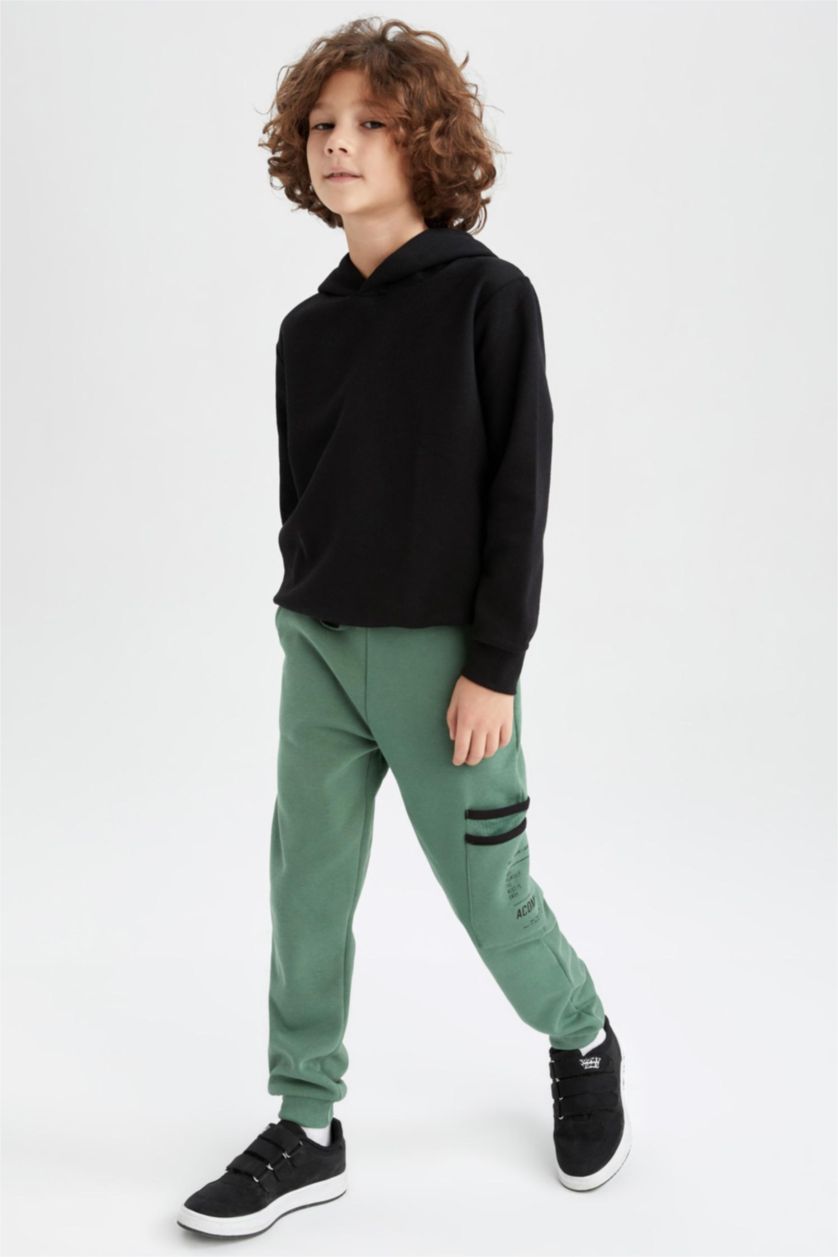 BOYS & TEENS Green Regular Fit Trousers