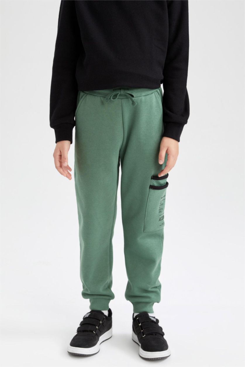 BOYS & TEENS Green Regular Fit Trousers
