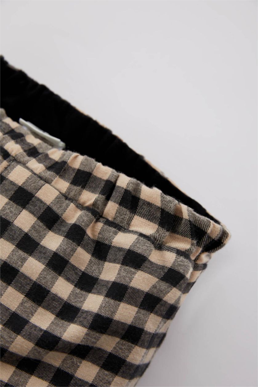 Малыши мальчики Верблюжья шерсть Брюки стандартного кроя в клетку для малышей мальчиков