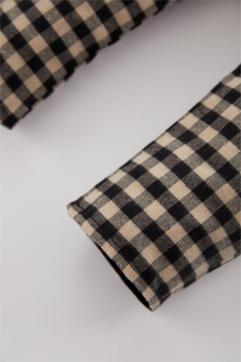 Малыши мальчики Верблюжья шерсть Брюки стандартного кроя в клетку для малышей мальчиков