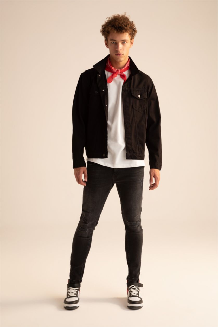 Erkek Siyah Slım Fıt Ceket