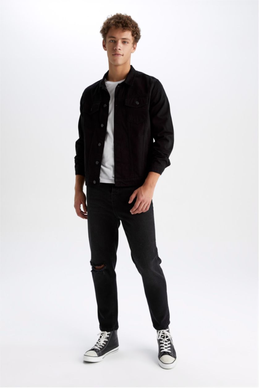 Erkek Siyah Slım Fıt Ceket