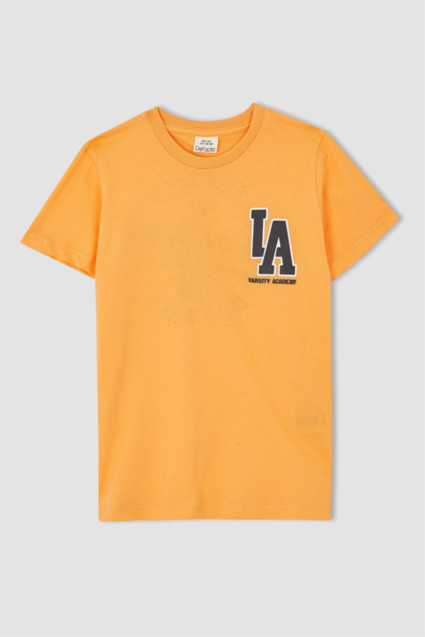 BOYS & TEENS Salmon Boy's Crew Neck Printed Back Short Sleeve T-Shirt