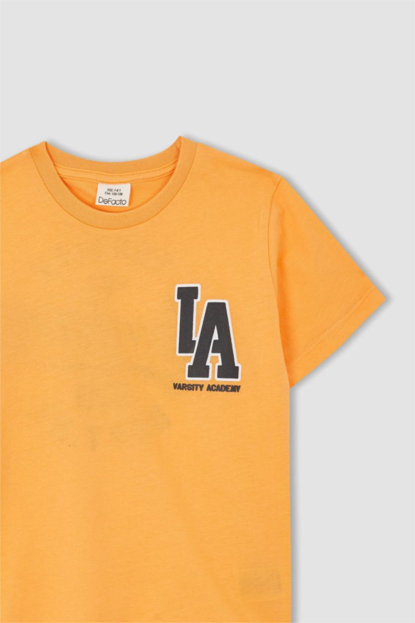 BOYS & TEENS Salmon Boy's Crew Neck Printed Back Short Sleeve T-Shirt