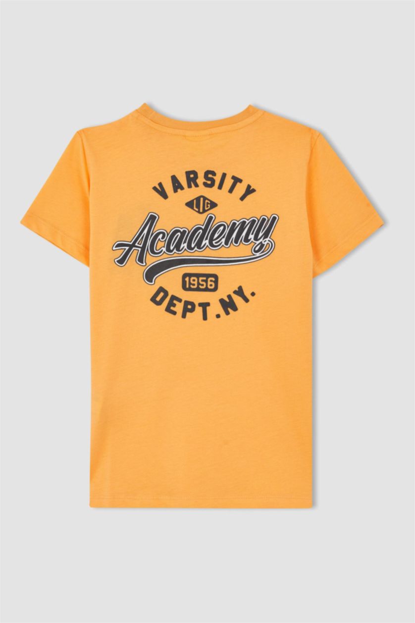 BOYS & TEENS Salmon Boy's Crew Neck Printed Back Short Sleeve T-Shirt