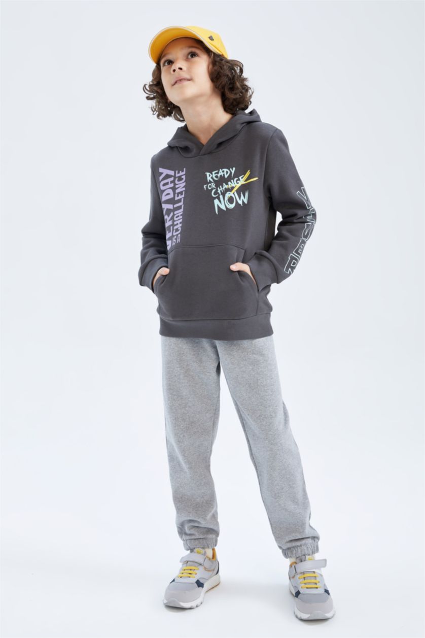 أولاد أنثرا طقم ولادي بغطاء للرأس مطبوع - قطعتين