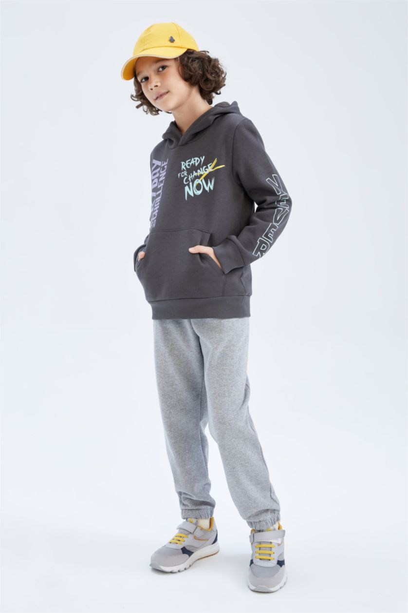 أولاد أنثرا طقم ولادي بغطاء للرأس مطبوع - قطعتين