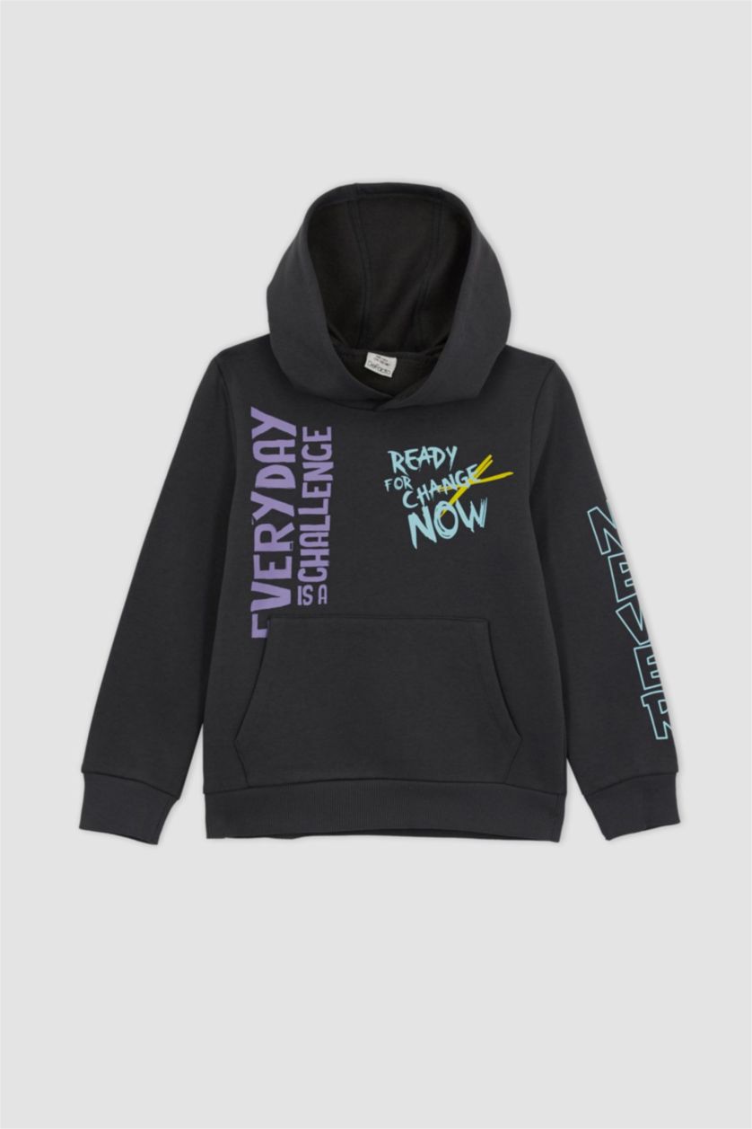 أولاد أنثرا طقم ولادي بغطاء للرأس مطبوع - قطعتين