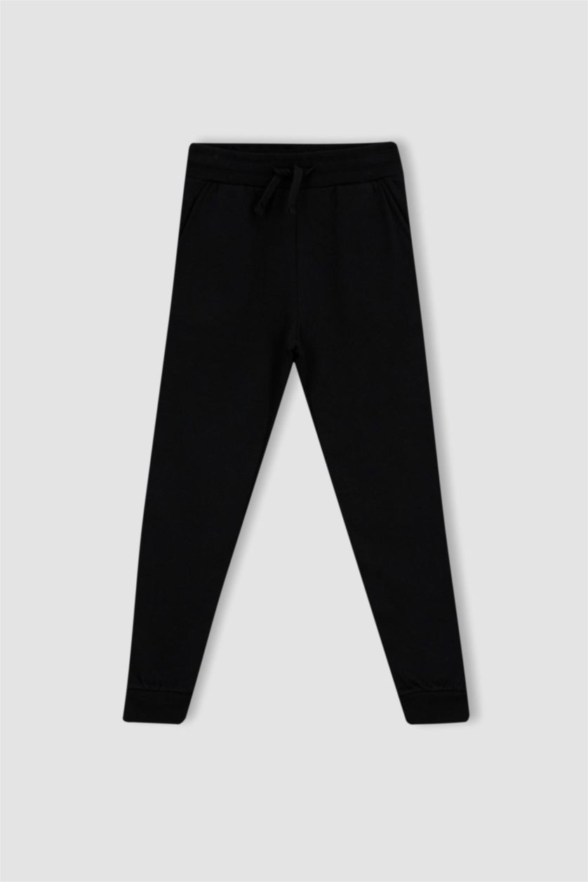 أولاد أسود طقم ولادي قصة عادية كم طويل بغطاء للرأس - قطعتين معاد تدويره