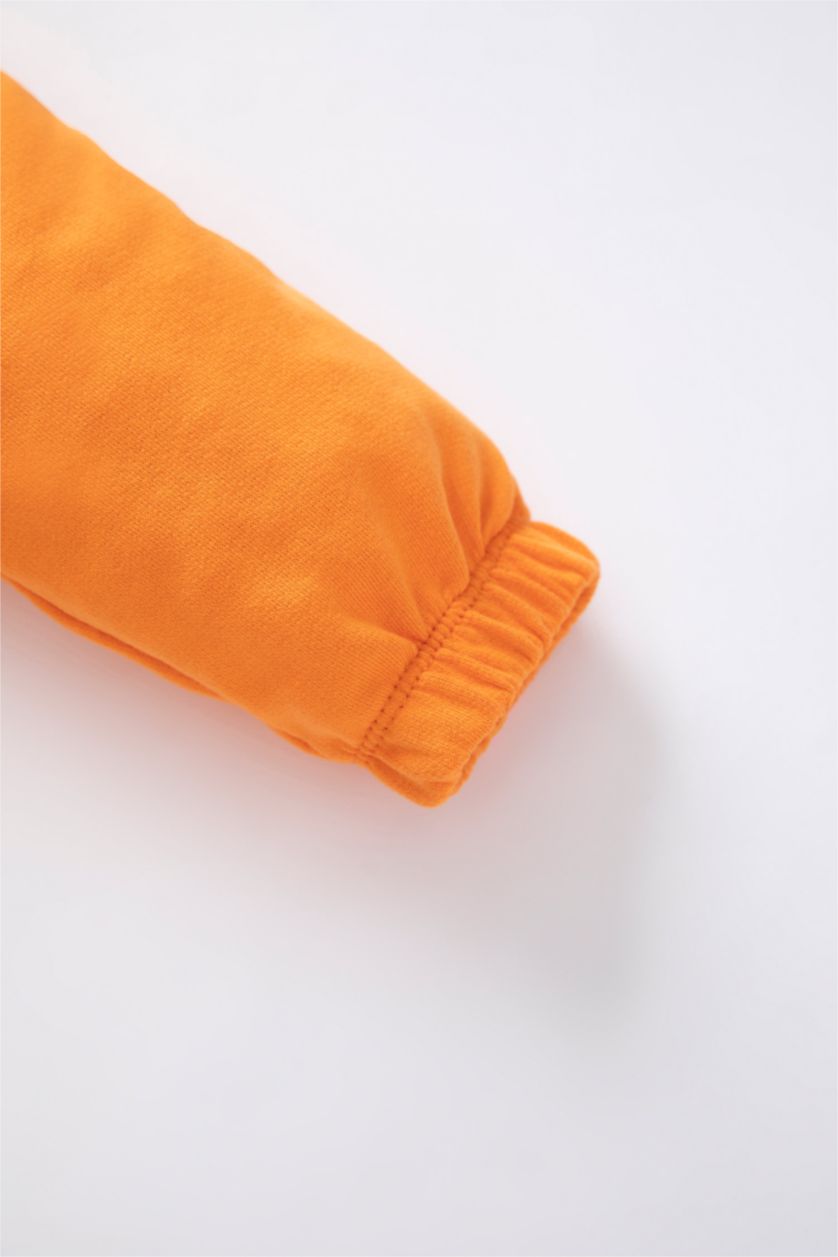 BABY GIRL Orange Baby Girl Printed Crew Neck Sweatshirt