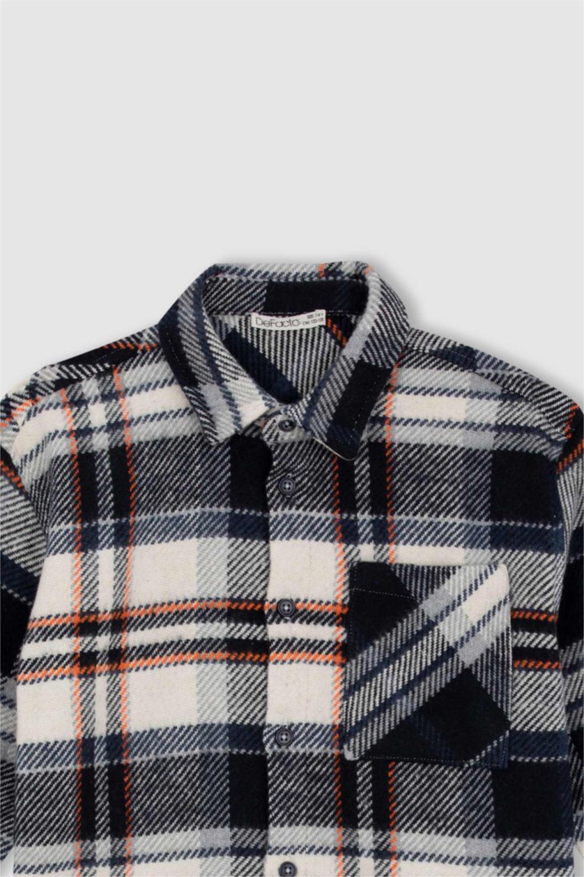 GARÇONS Marin Chemises à manches longues Flanelle Col Polo Garçon