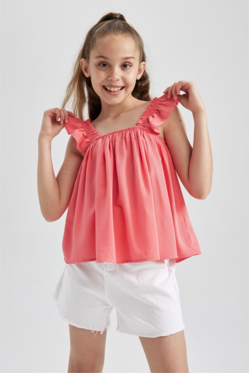 GIRLS & TEENS Coral Girl Regular Fit Short Sleeve Blouse